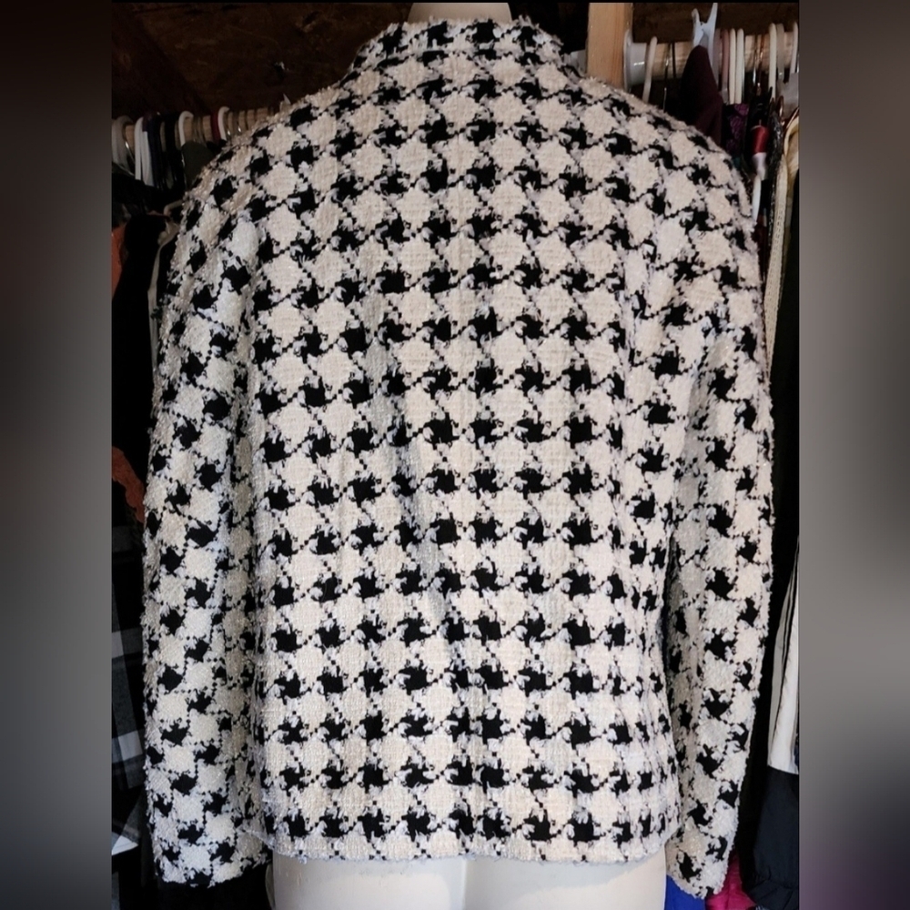 ESCADA Vintage Houndstooth Button-up Blazer Jacket RARE Euro EU 40 or Women's M - Picture 3 of 11